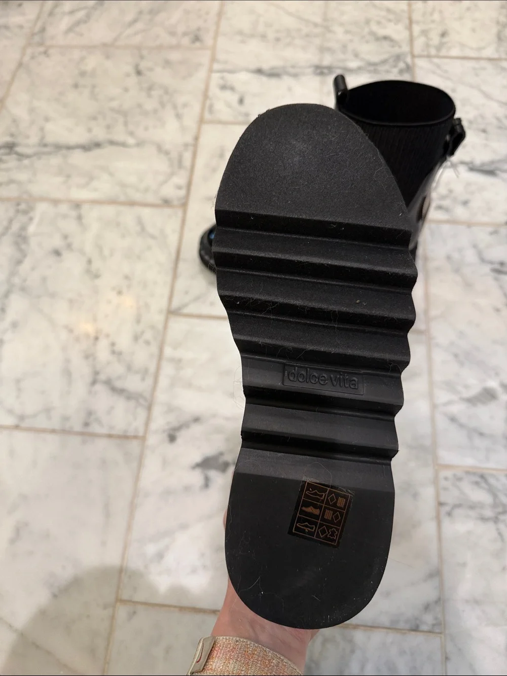 Dolce Vita Black Patent Chelsea Rain Boots